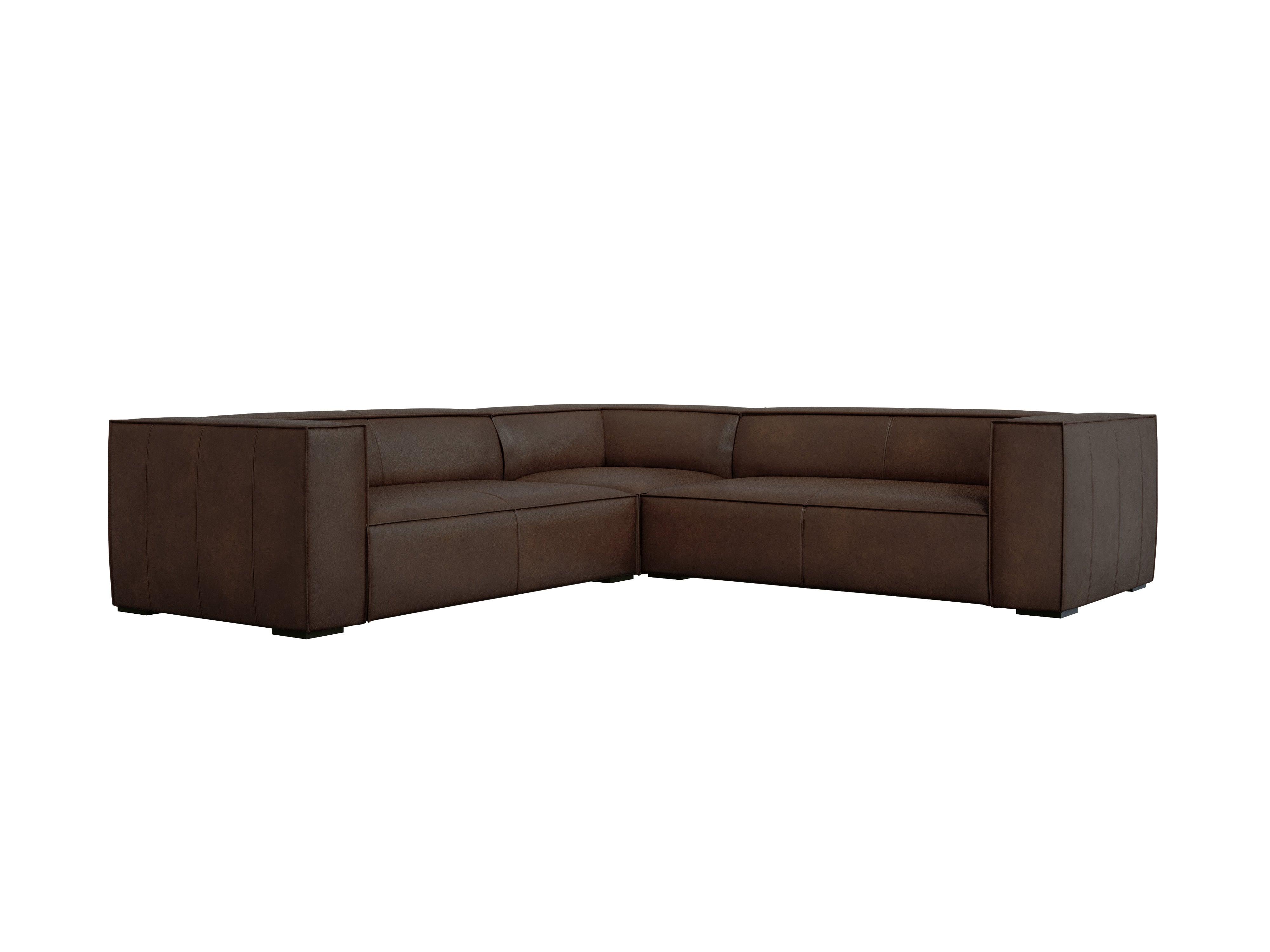 Sofa narożna skórzana MADAME czekoladowy brąz Windsor & Co    Eye on Design