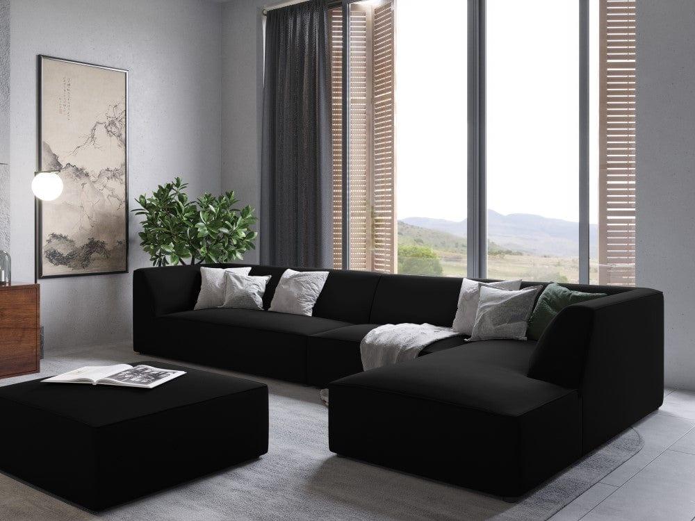 aksamitny puf czarny modern classic 
