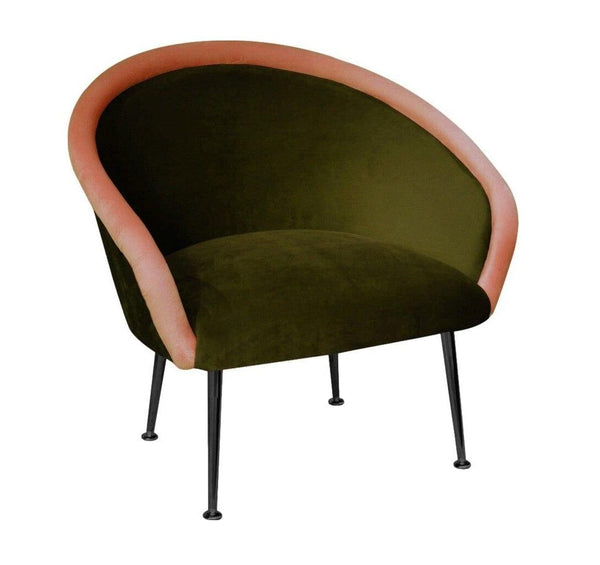 Fotel PLUM 3 zielony z różowym wałkiem, Happy Barok, Eye on Design