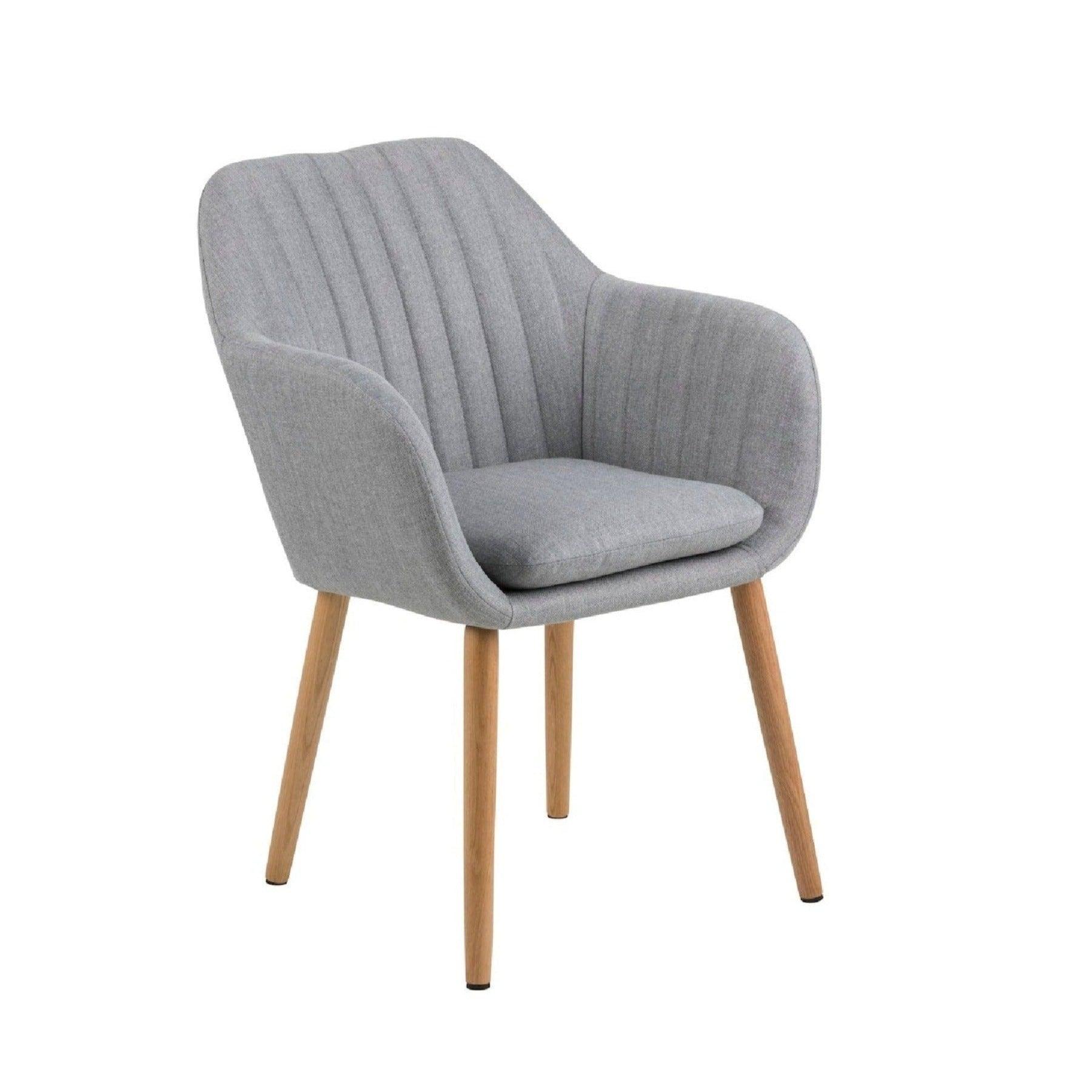 Krzesło MIKKEL jasnoszary tkanina strukturalna z drewnianą podstawą Actona    Eye on Design