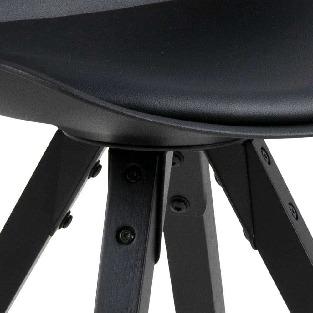 Krzesło ALBERTE czarna ekoskóra z czarną podstawą, Actona, Eye on Design