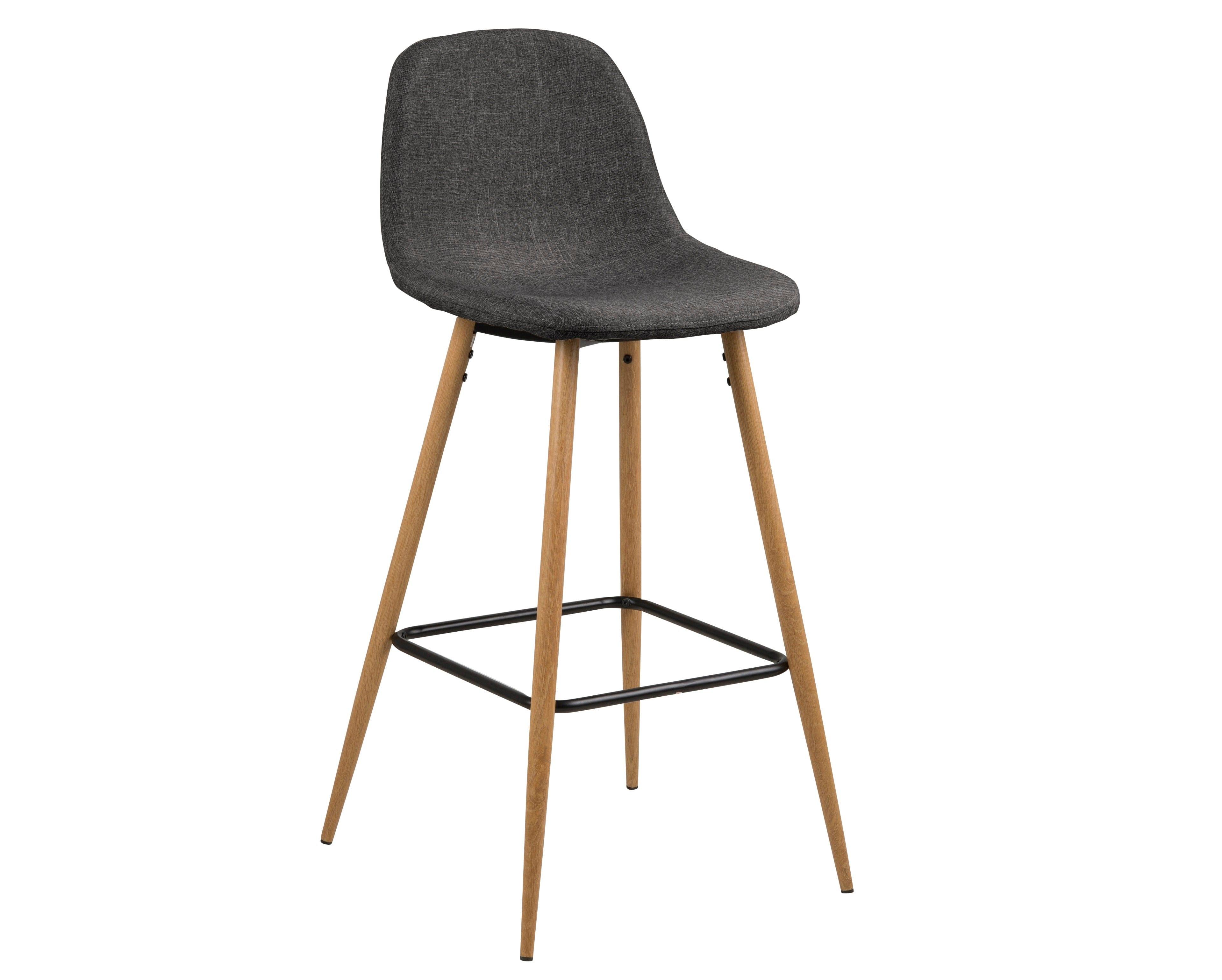Krzesło barowe LIVIA ciemnoszary z drewnianą podstawą Actona    Eye on Design