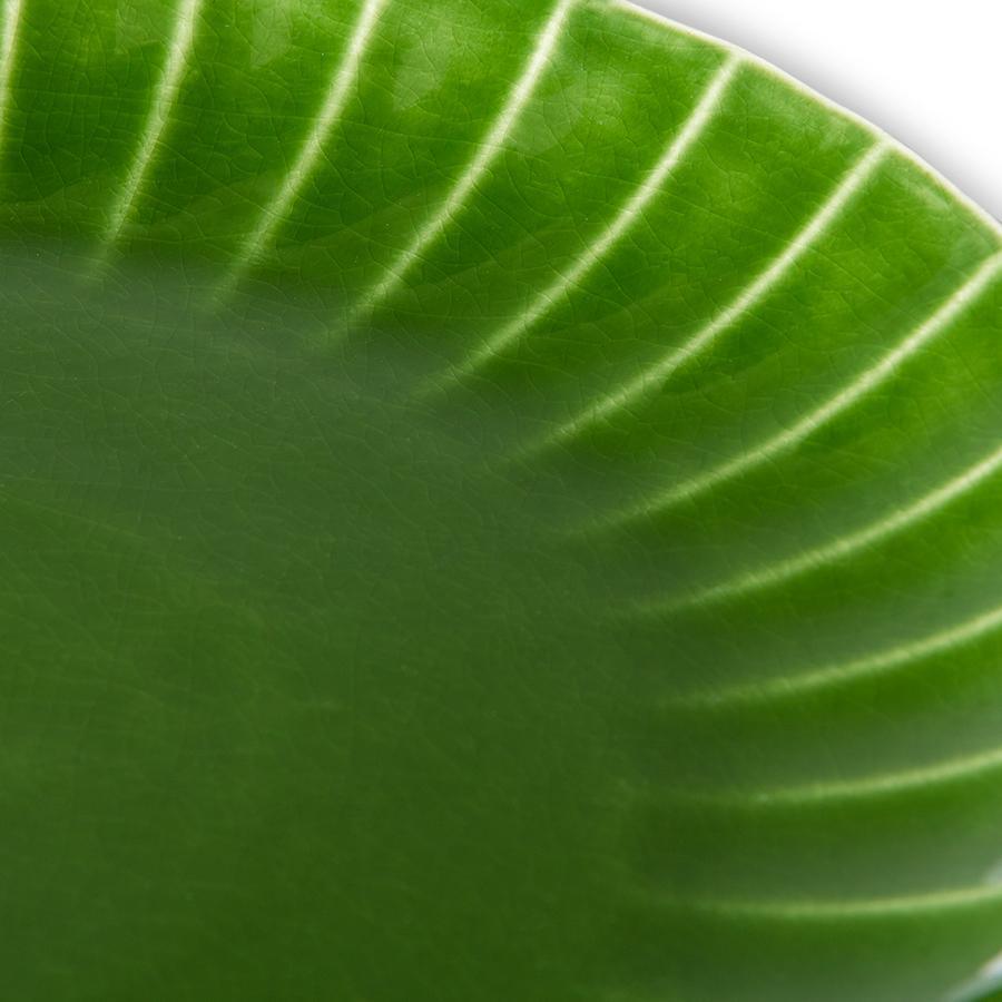 Zestaw 2 ceramicznych żebrowanych talerzy EMERALDS zielony HKliving    Eye on Design
