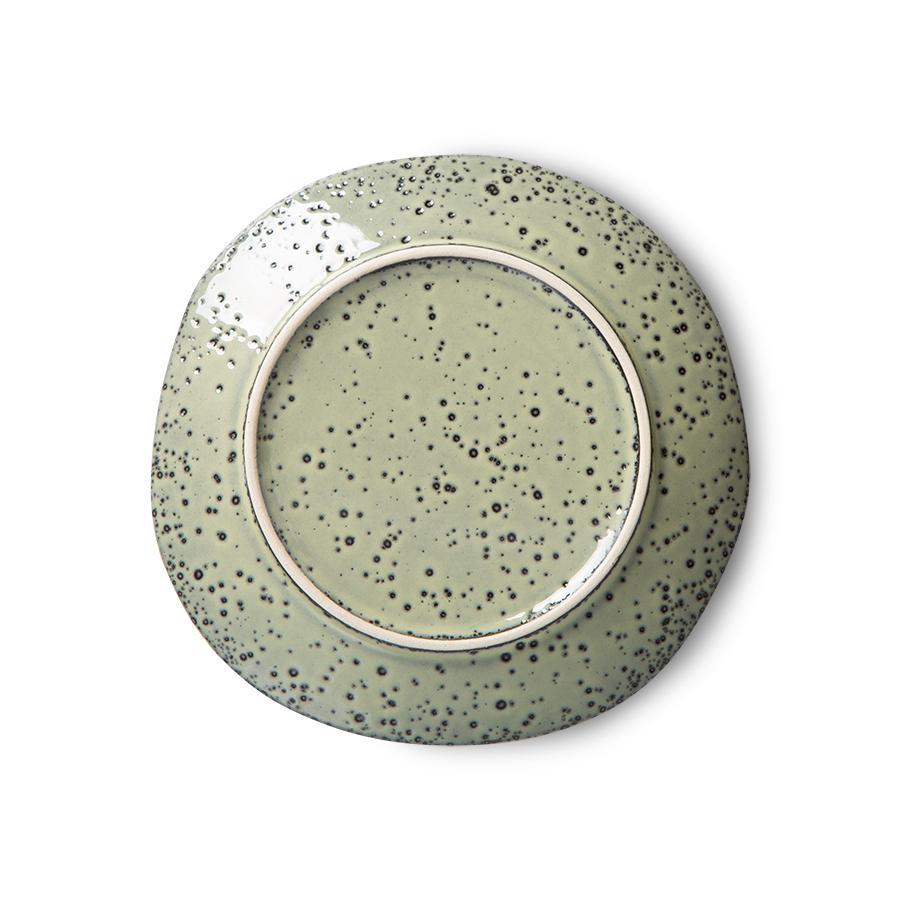 Ceramiczny talerz deserowy Bold&Basic zielony 2 sztuki HKliving    Eye on Design