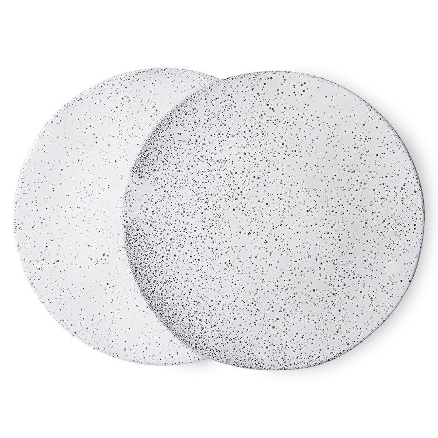 Ceramiczny talerz obiadowy Bold&Basic kremowy 2 sztuki HKliving    Eye on Design