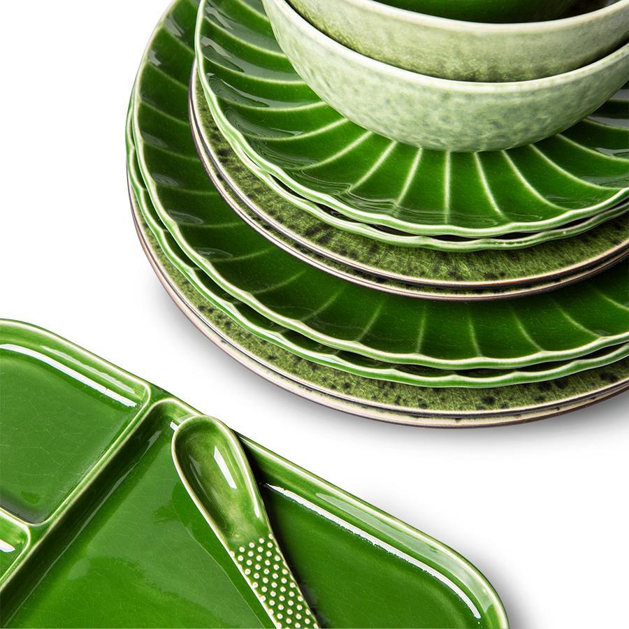 Zestaw 2 ceramicznych prostokątnych talerzy EMERALDS zielony - Eye on Design