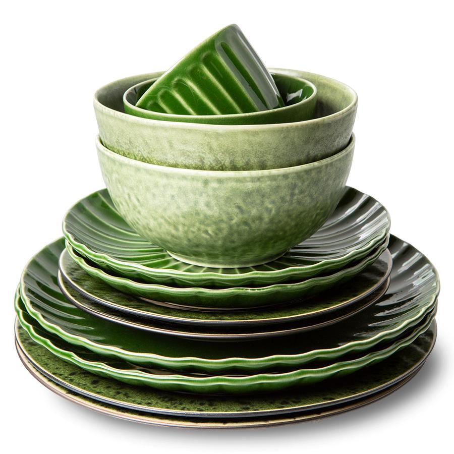 Zestaw 2 ceramicznych prostokątnych talerzy EMERALDS zielony - Eye on Design