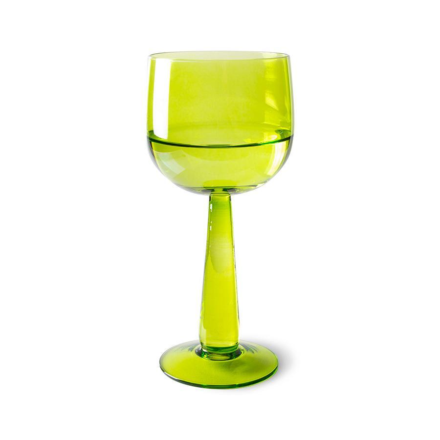 Zestaw 4 kieliszków do wina EMERALDS wysoki limonkowy zielony HKliving    Eye on Design