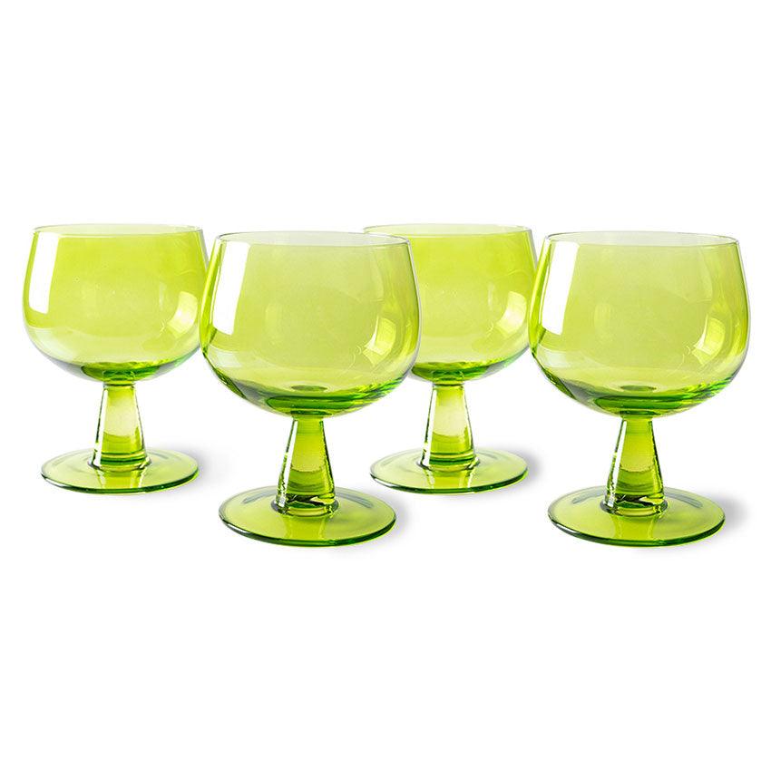 Zestaw 4 kieliszków do wina EMERALDS limonkowy zielony HKliving    Eye on Design