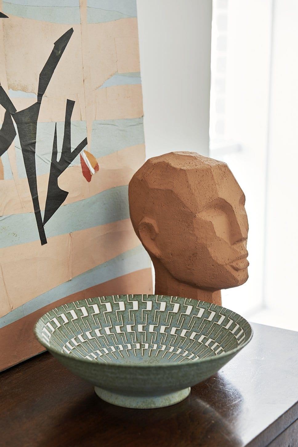 Abstrakcyjna rzeźba głowy z terakoty, HKliving, Eye on Design