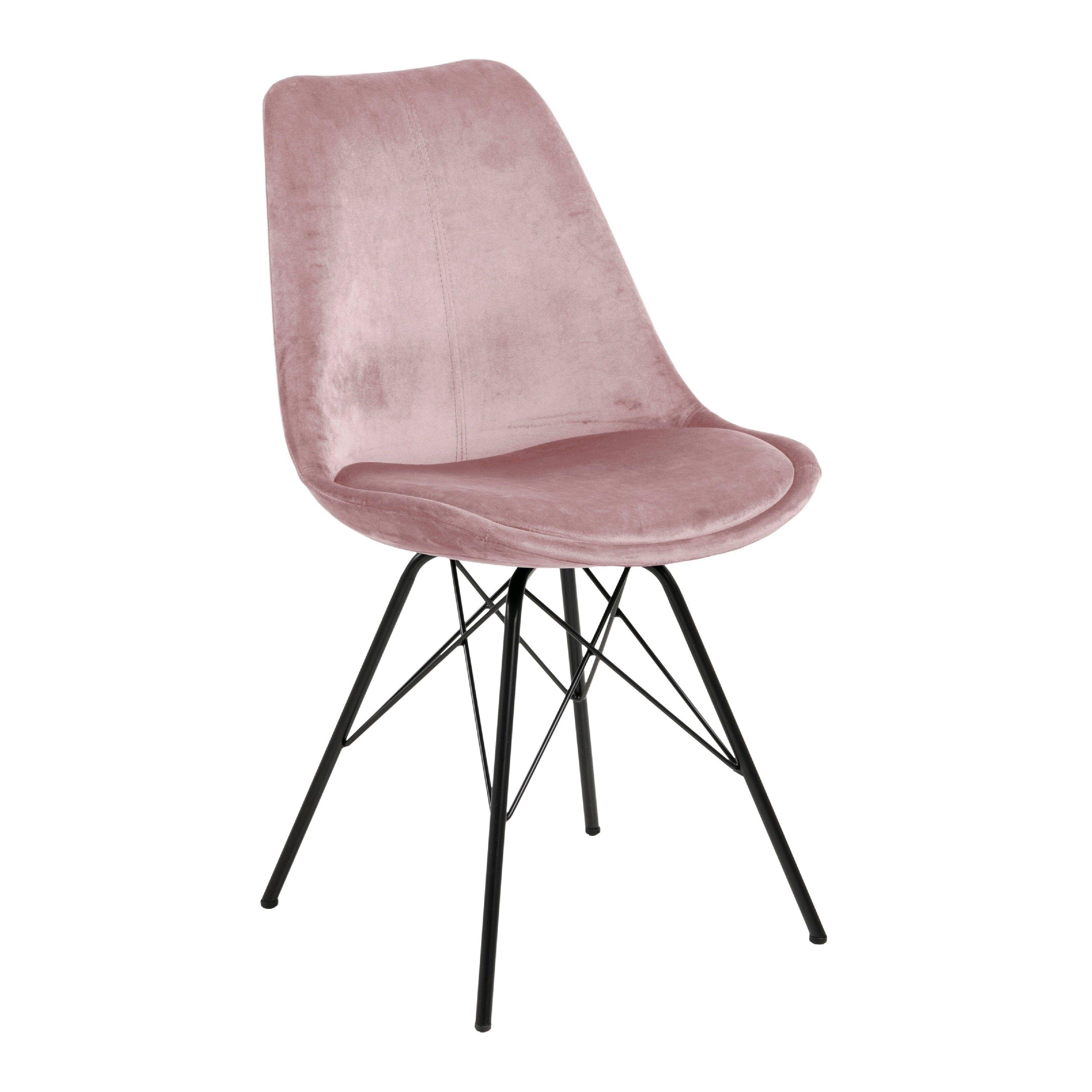 Krzesło NILS różowy z czarną podstawą Actona    Eye on Design