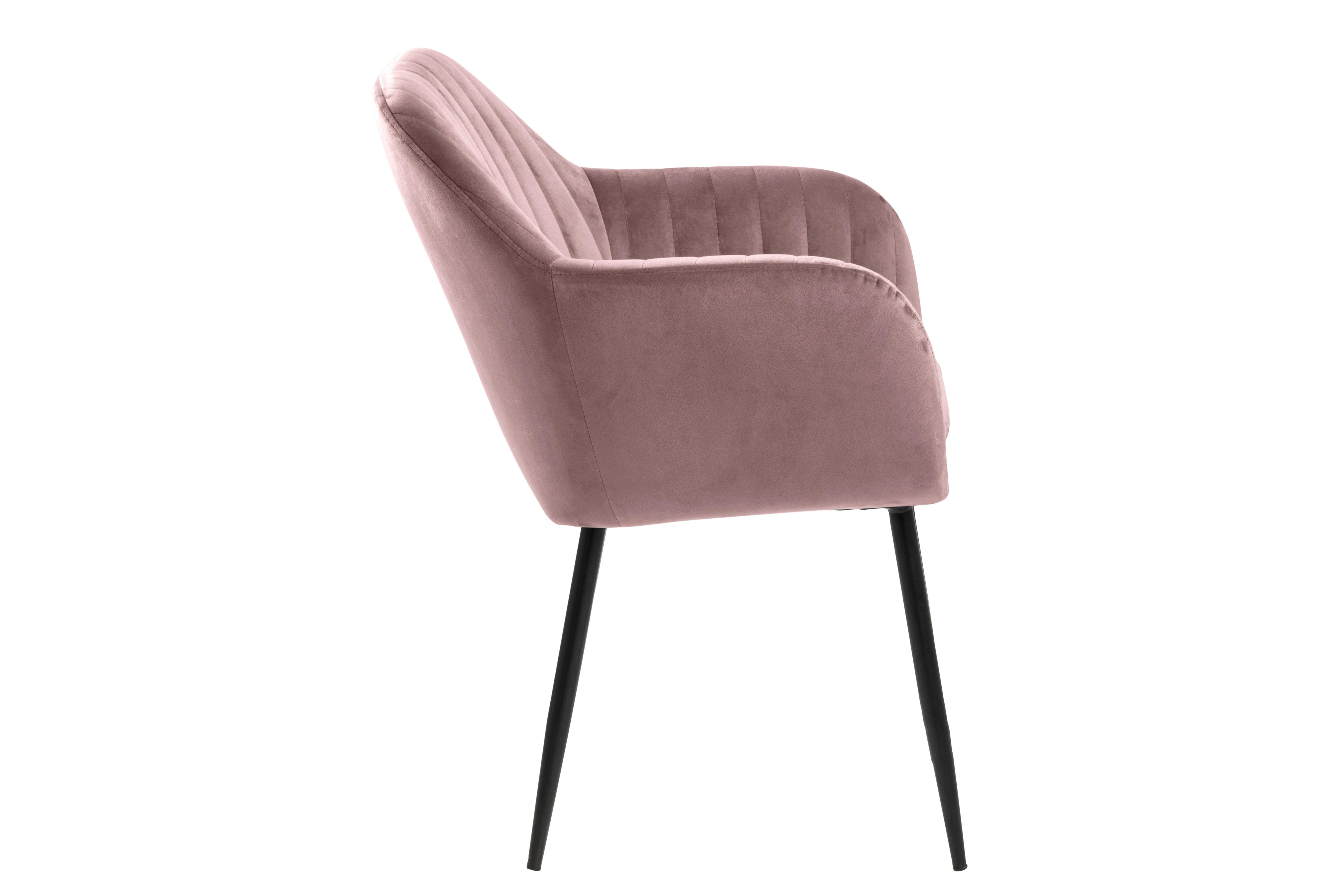 Krzesło MIKKEL różowy z czarną podstawą Actona    Eye on Design