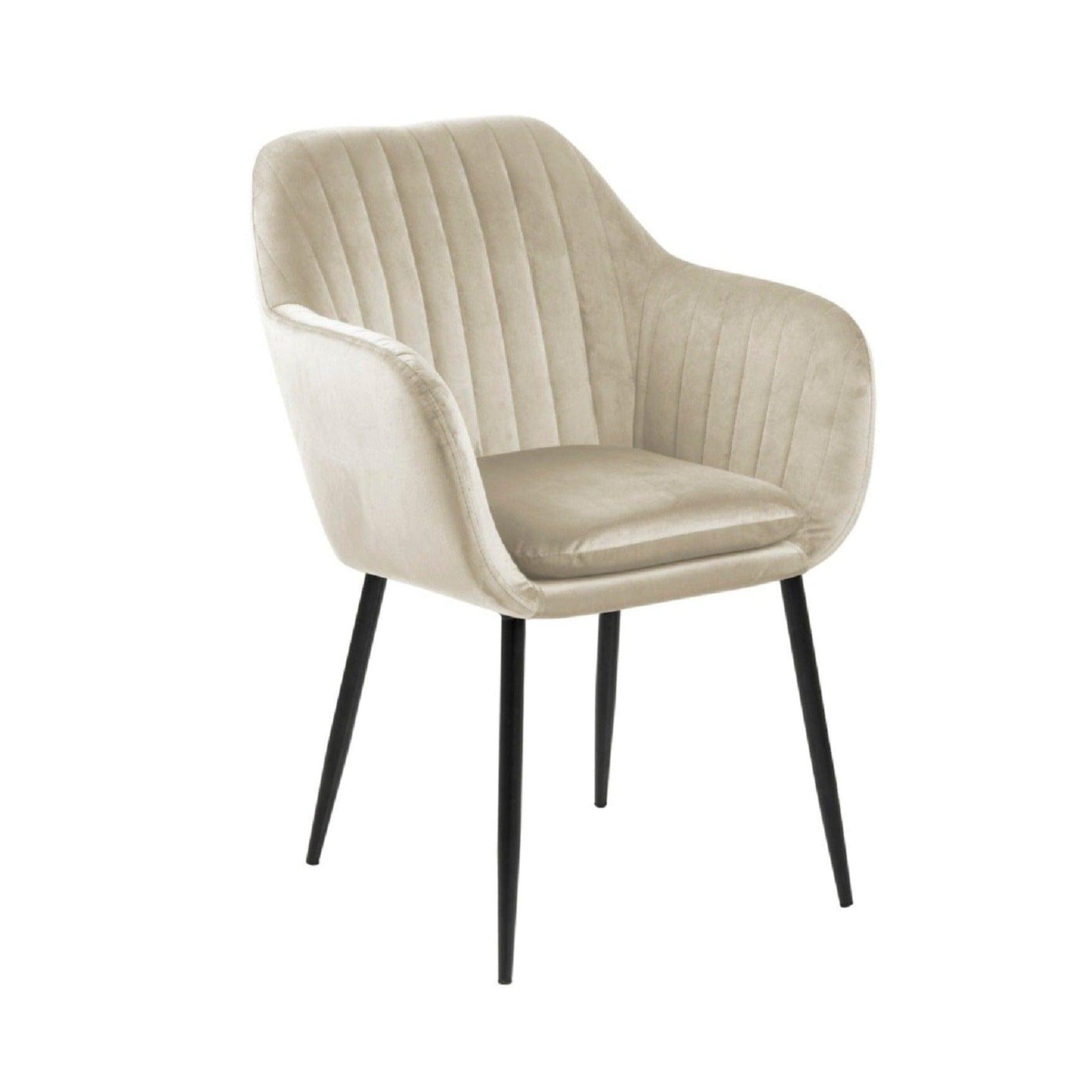 Krzesło MIKKEL beżowy z czarną podstawą Actona    Eye on Design