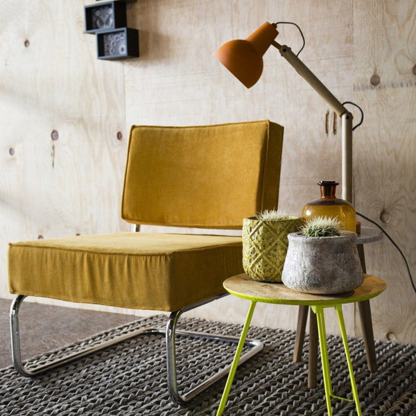 Krzesło lounge RIDGE RIB żółty Zuiver    Eye on Design