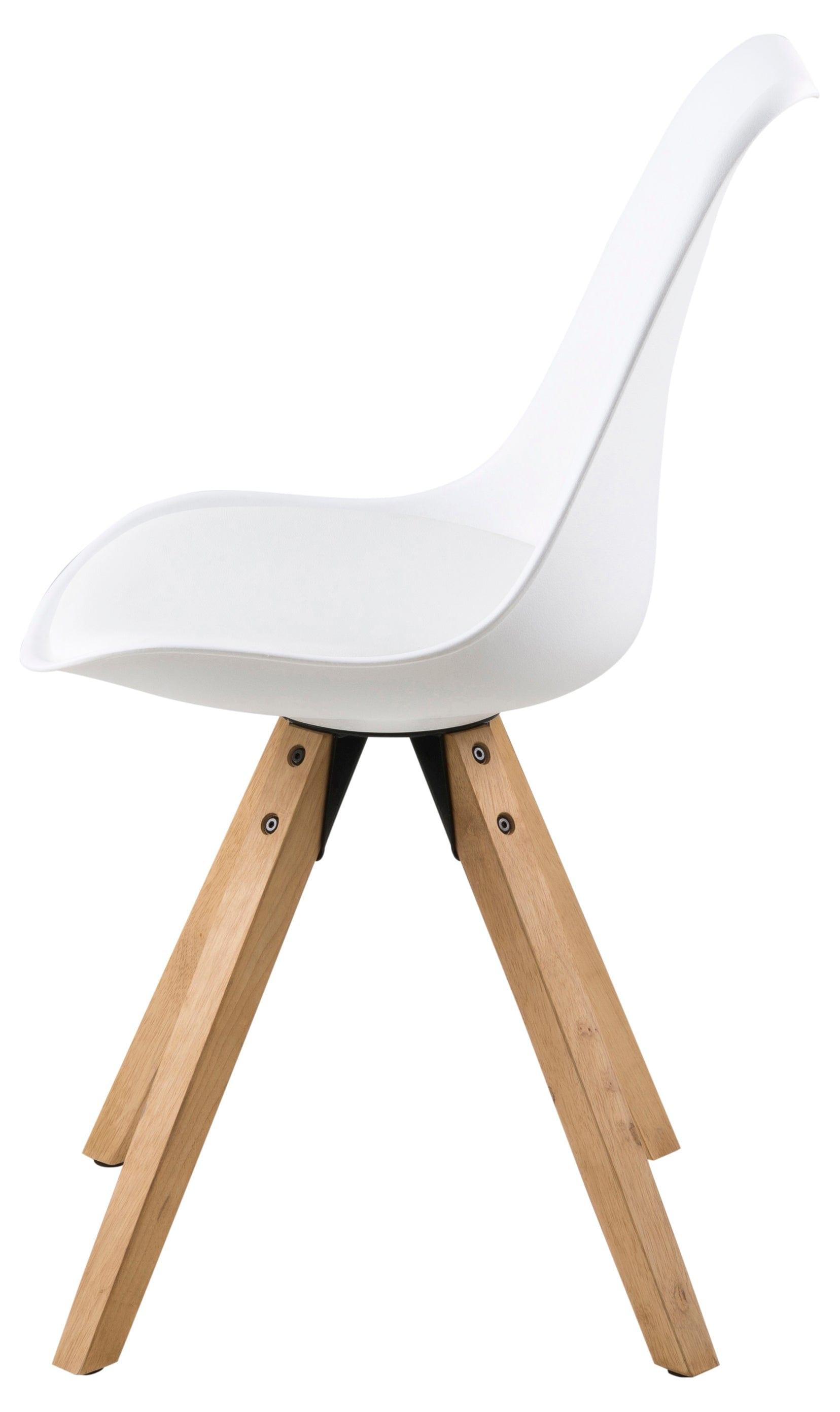 Krzesło ALBERTE biała ekoskóra z drewnianą podstawą Actona    Eye on Design
