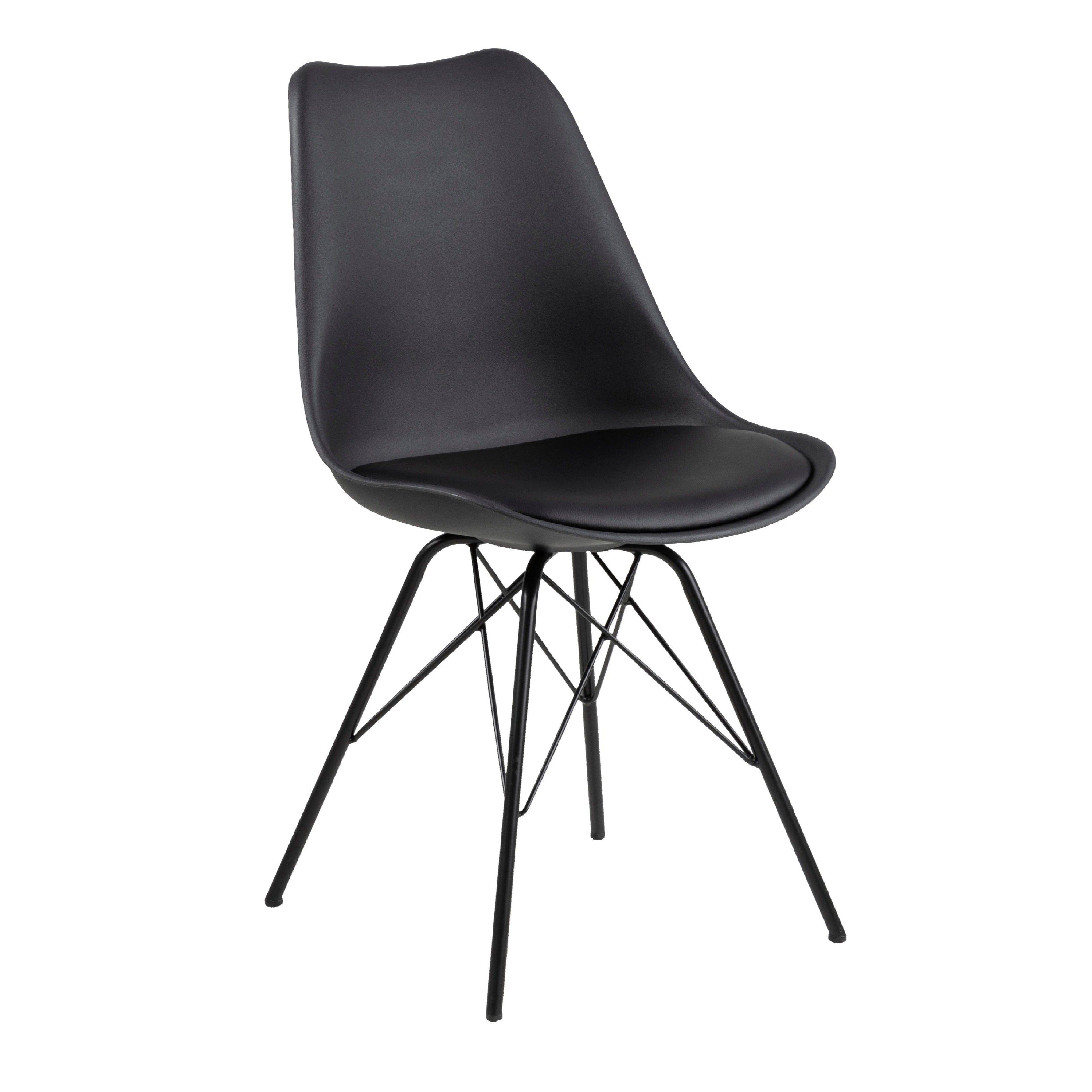 Krzesło NILS ekoskóra czarny z czarną podstawą Actona    Eye on Design