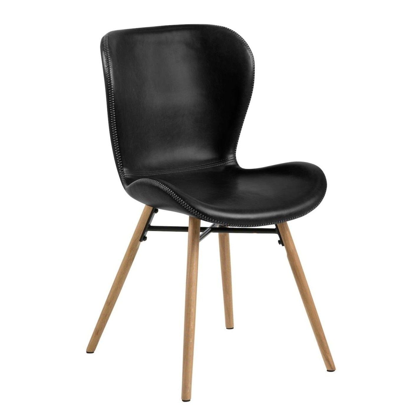 Krzesło skórzane BJORN czarny z jasną podstawą Actona    Eye on Design