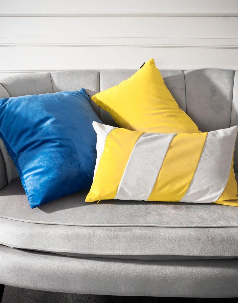 Stripes szaro żółta poduszka dekoracyjna 50x30, Poduszkowcy, Eye on Design