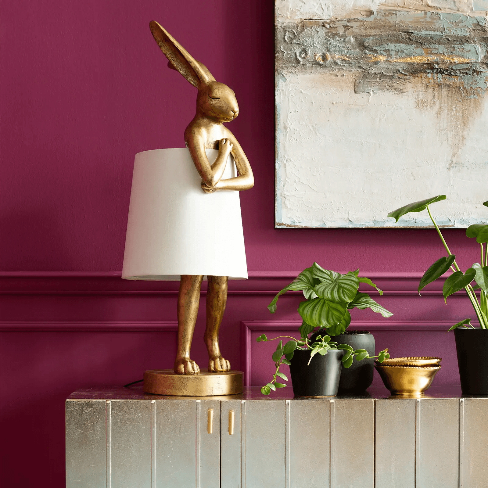 Lampa stołowa złota w kształcie królika, Kare Design, Eye on Design