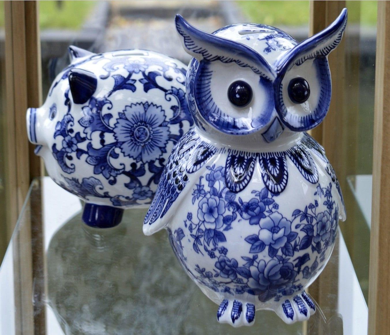 Skarbonka OWL niebieski Pols Potten    Eye on Design