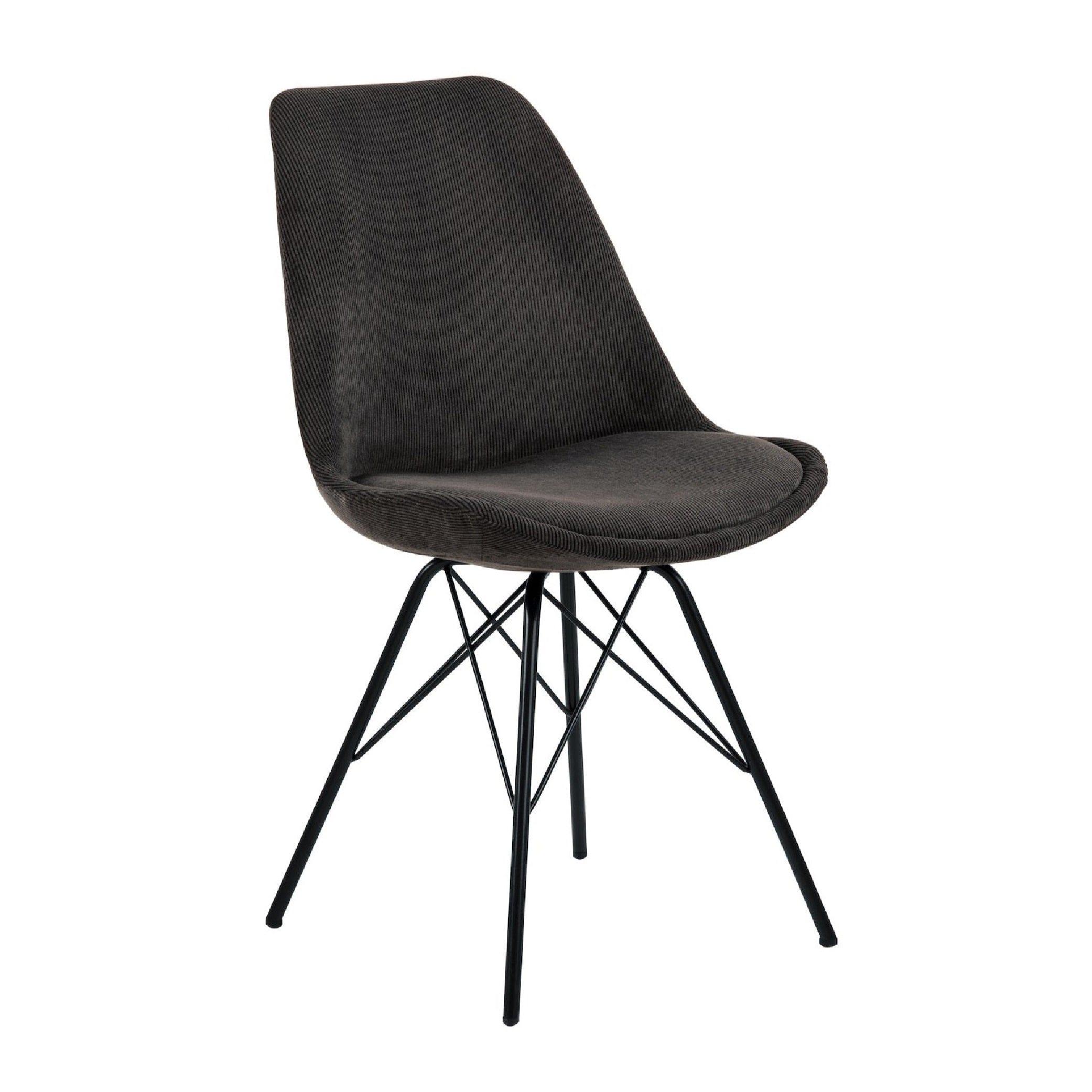 Krzesło NILS czarny sztruksowy z czarną podstawą Actona    Eye on Design