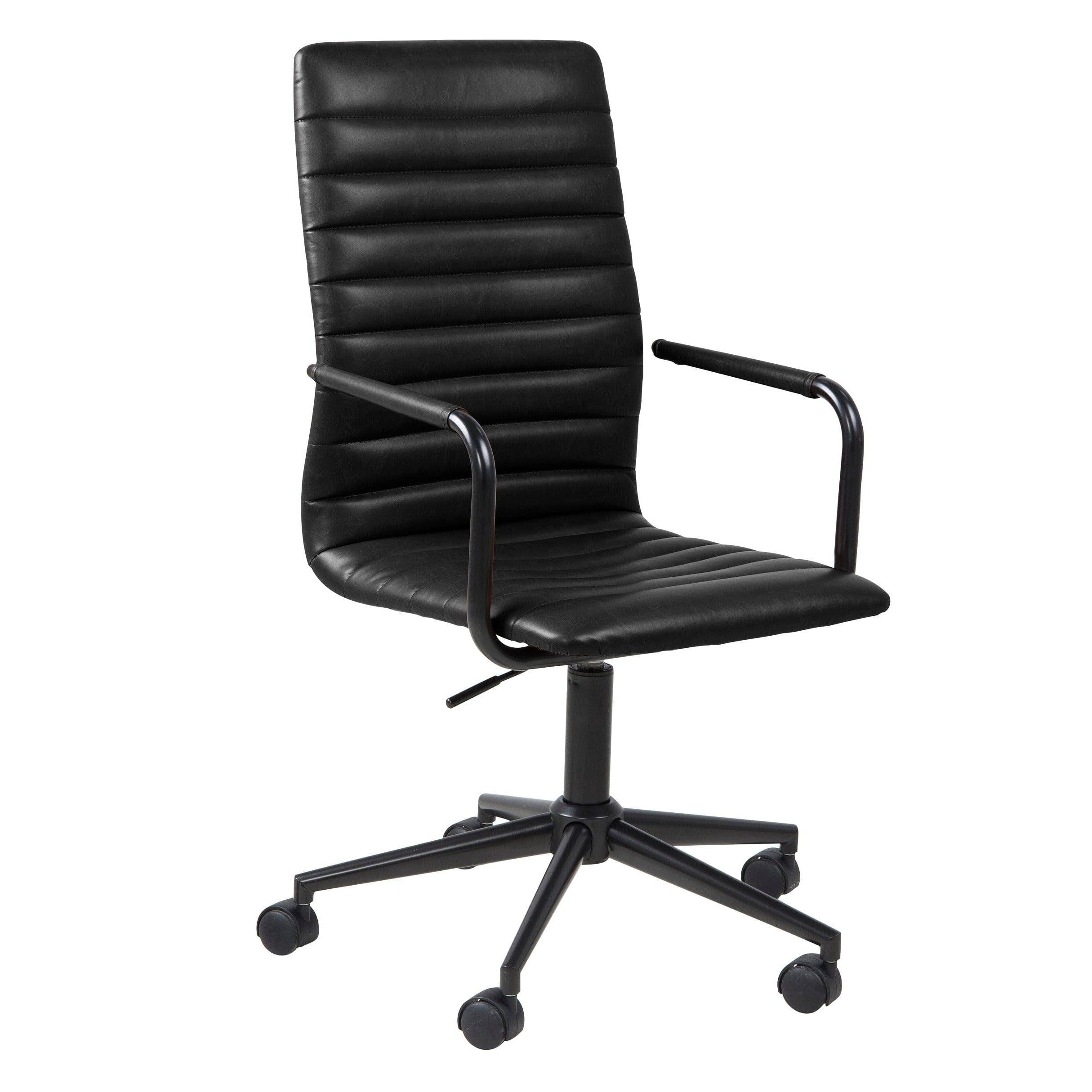 Krzesło biurowe NIKLAS czarny ekoskóra z czarną podstawą Actona    Eye on Design