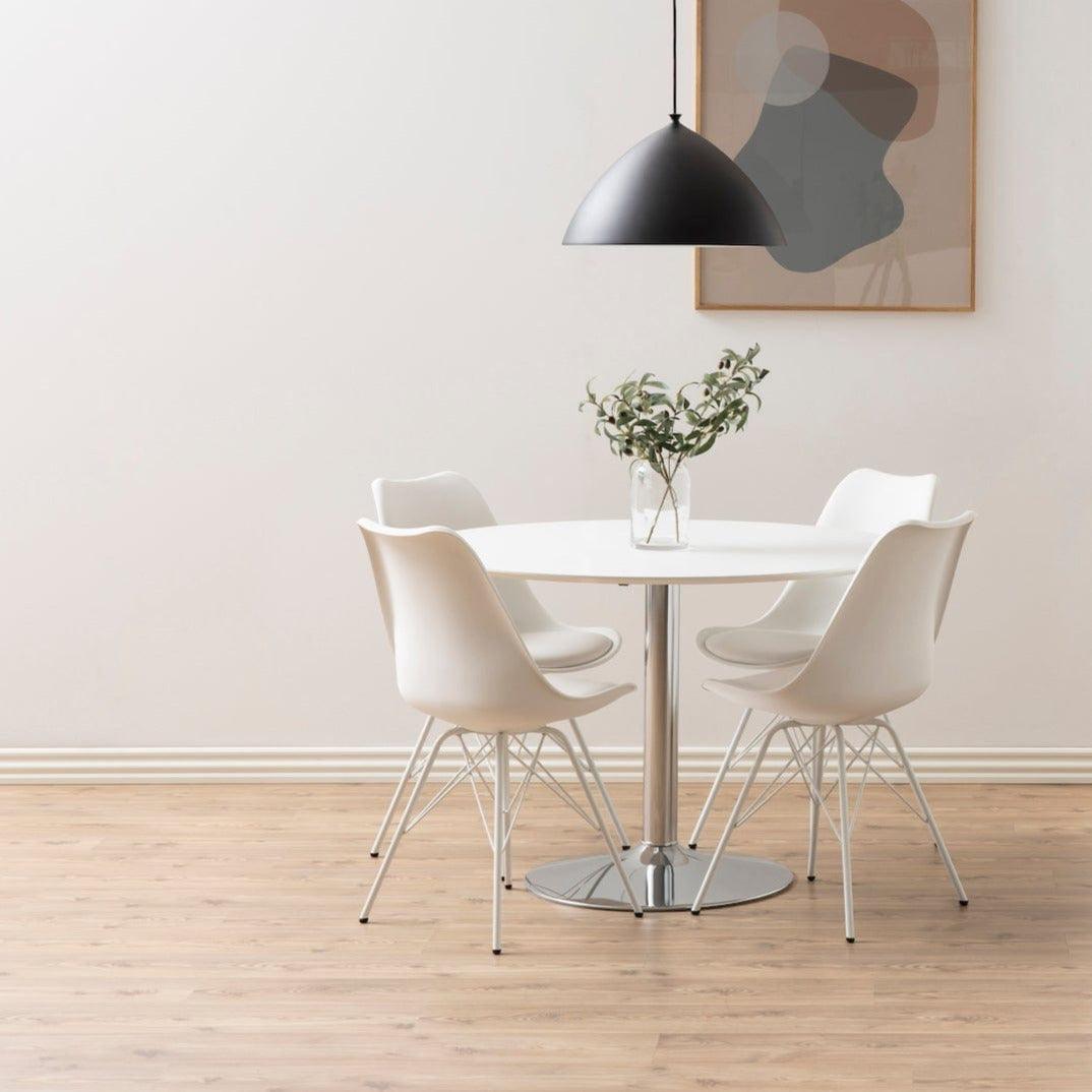 Krzesło NILS ekoskóra biały z białą podstawą Actona    Eye on Design