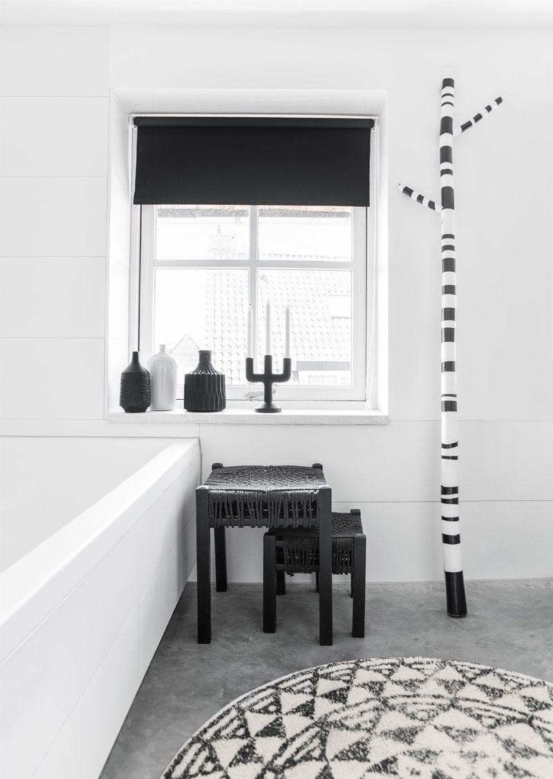 Okrągła mata łazienkowa 120 cm czarno-biała, HKliving, Eye on Design