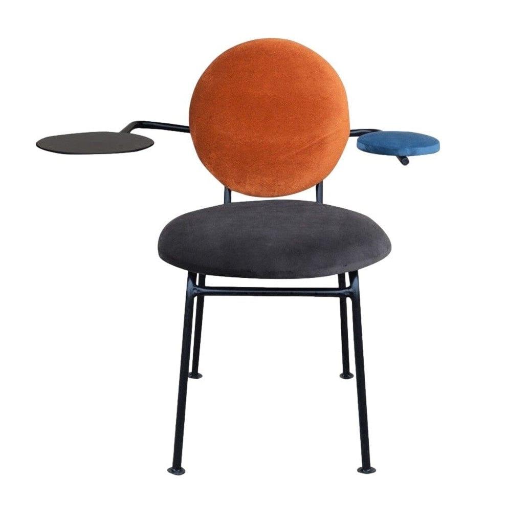 Fotel ze stolikiem MEDALLION czarny z pomarańczowym Happy Barok    Eye on Design