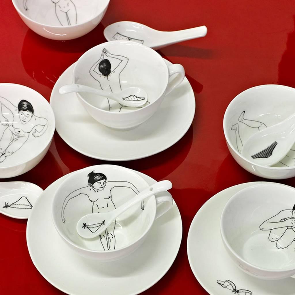 Zestaw filiżanek UNDRESSED biała porcelana Pols Potten    Eye on Design