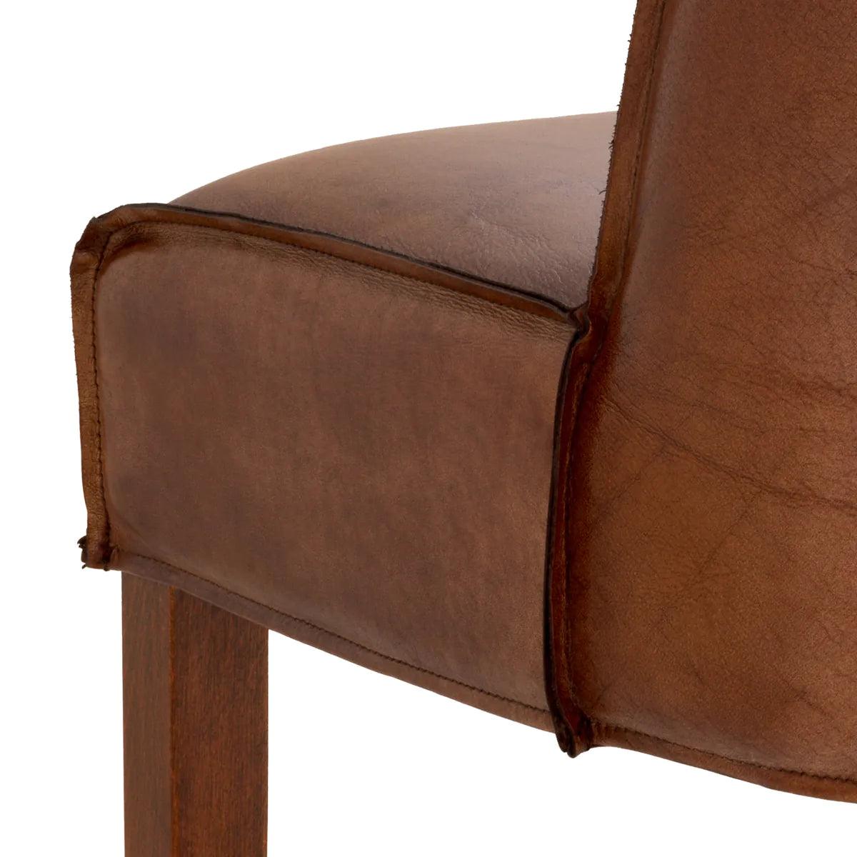 Krzesło BARNES brązowa skóra Eichholtz    Eye on Design