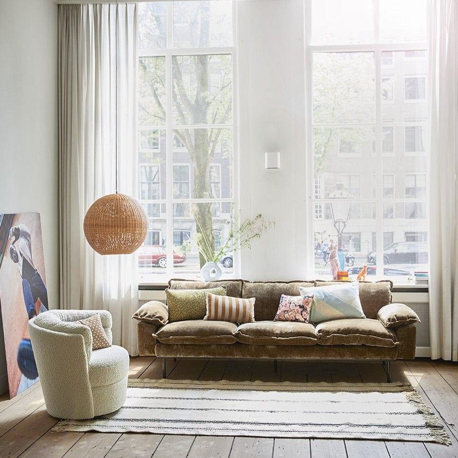 Sofa aksamitna 2-osobowa RETRO postarzane złoto HKliving    Eye on Design