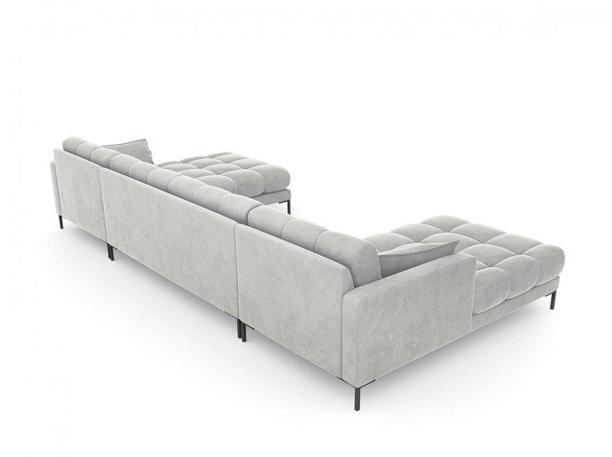 aksamitna sofa z podłokietnikami 
