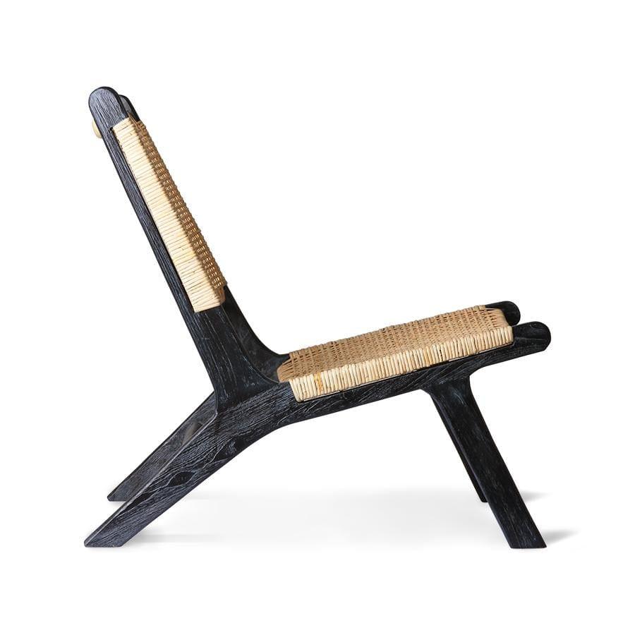 Fotel z drewna tekowego WEBBING czarny, HKliving, Eye on Design