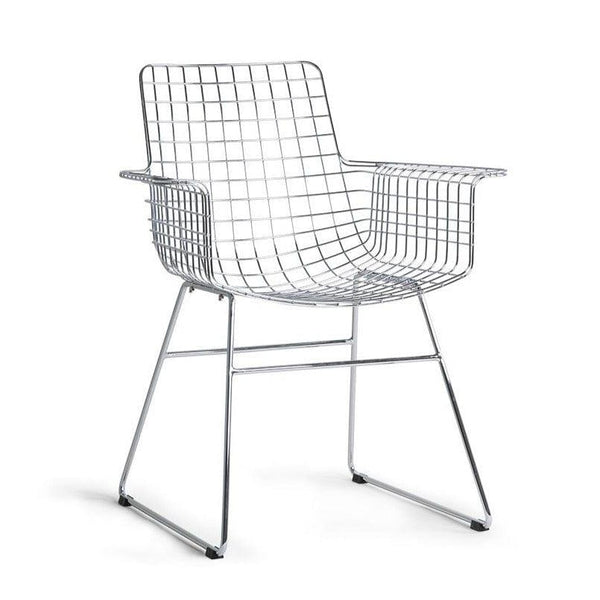Krzesło z podłokietnikami WIRE chromowany HKliving    Eye on Design