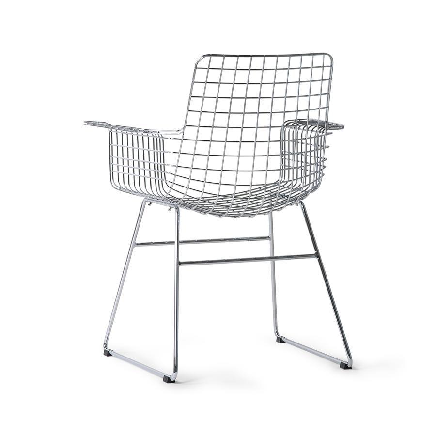 Krzesło z podłokietnikami WIRE chromowany HKliving    Eye on Design