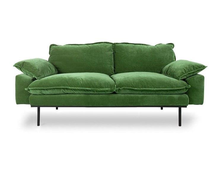 Sofa aksamitna 2-osobowa RETRO zielona HKliving    Eye on Design