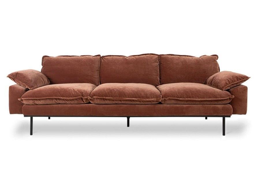Sofa aksamitna 4-osobowa RETRO magnolia HKliving    Eye on Design