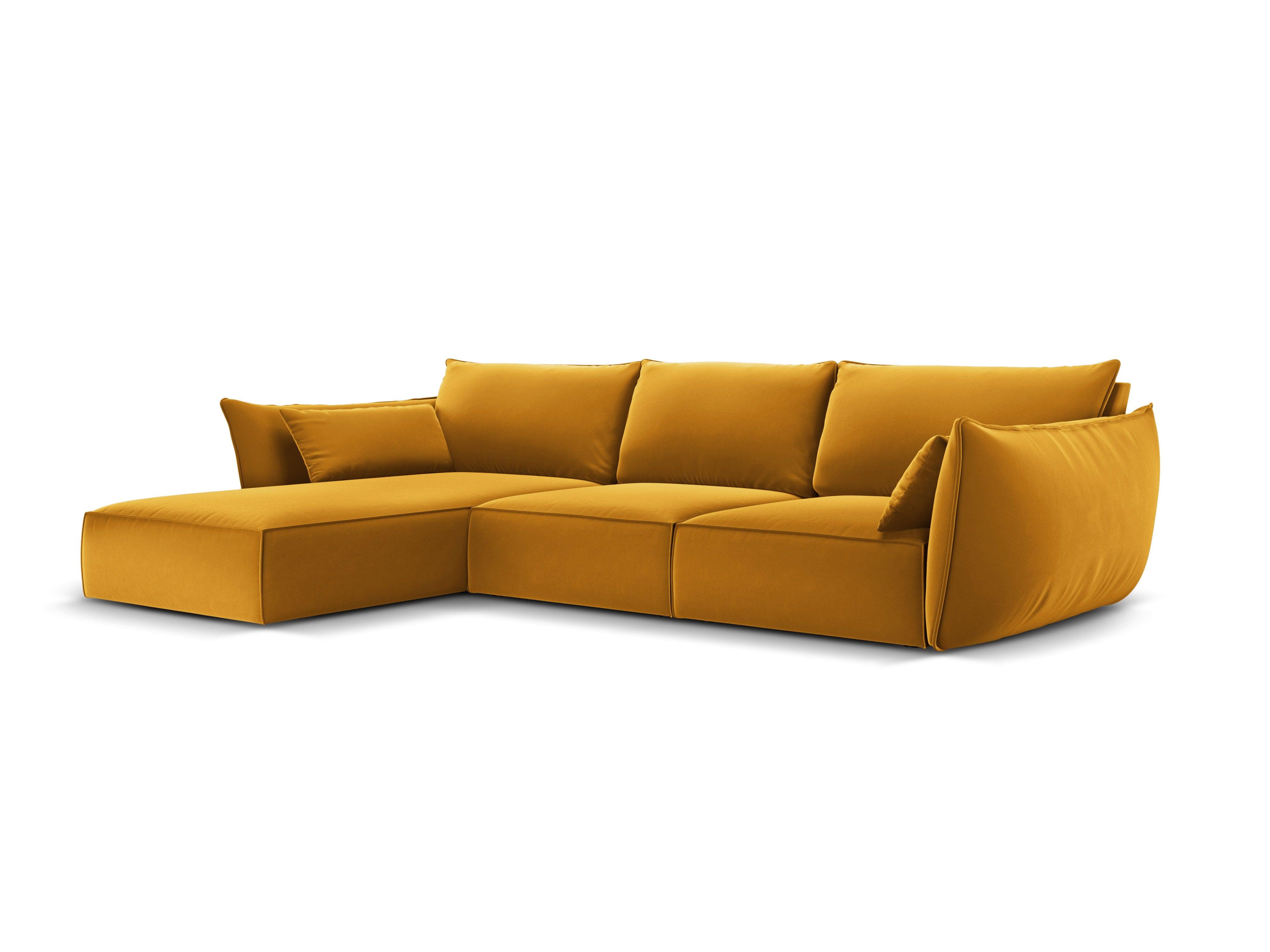 Narożnik aksamitny lewostronny 4-osobowy VANDA musztardowy Mazzini Sofas    Eye on Design