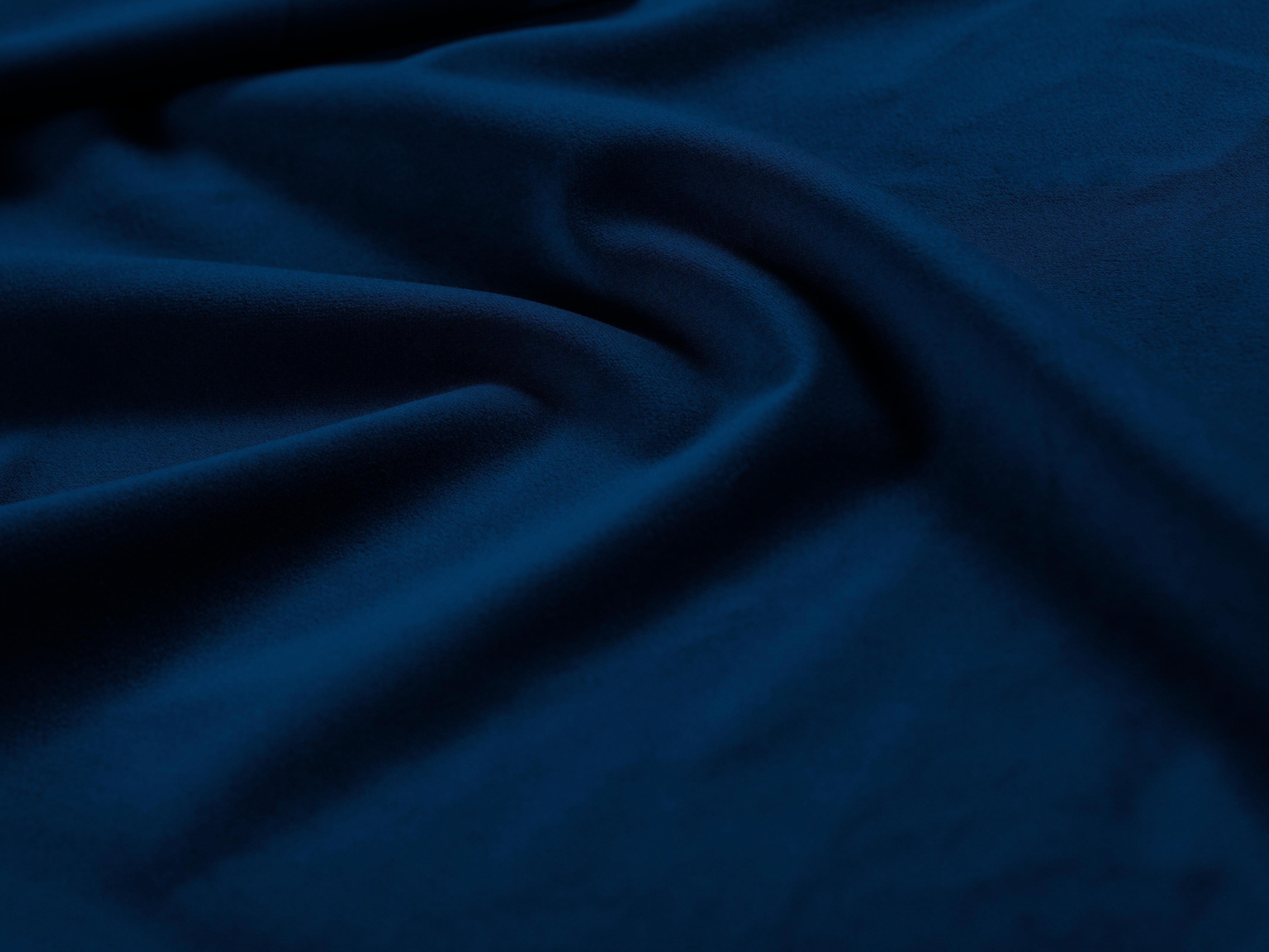 Narożnik aksamitny lewostronny MADARA królewski niebieski z czarną podstawą Mazzini Sofas    Eye on Design