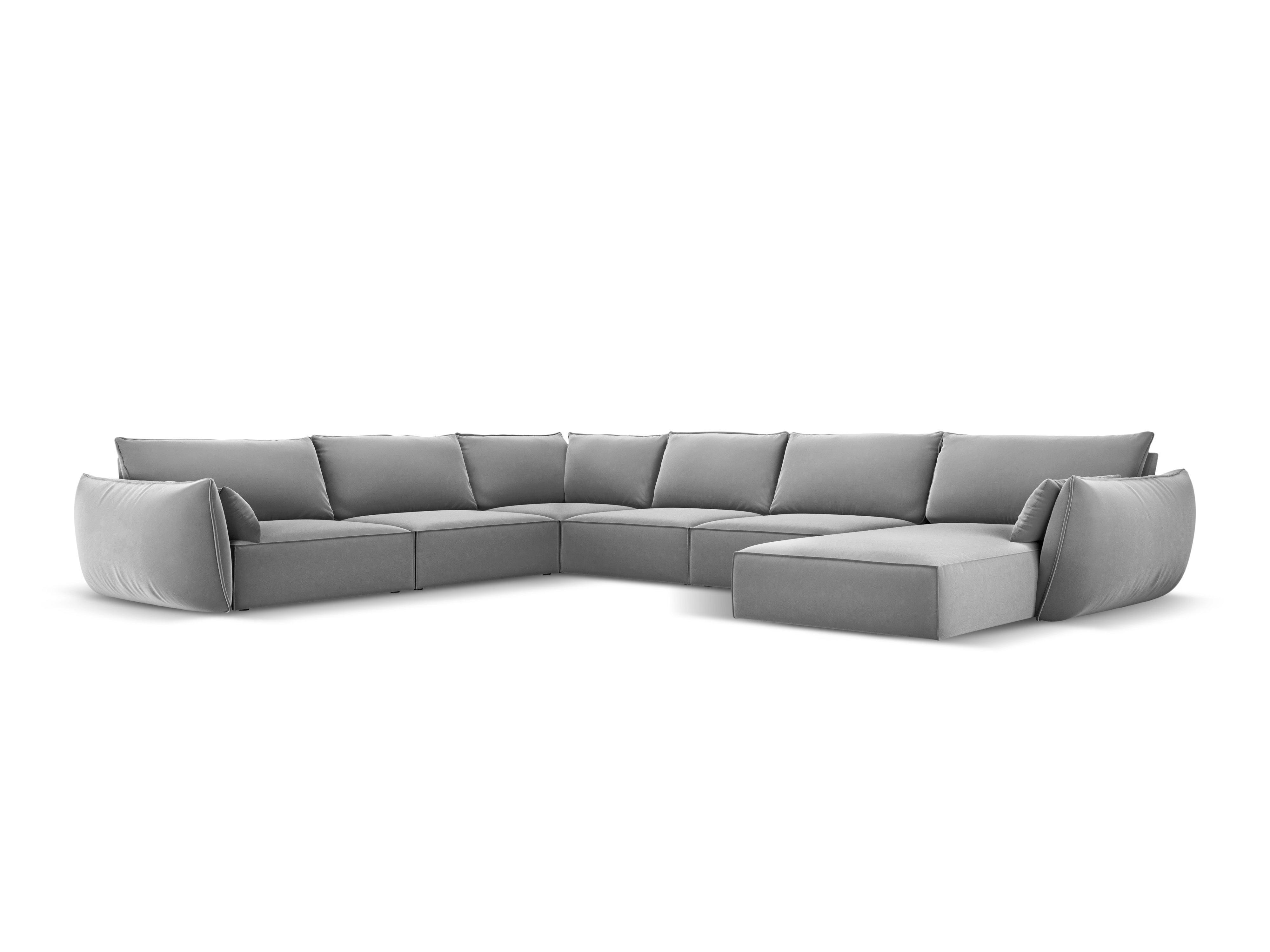 Narożnik panoramiczny aksamitny lewostronny VANDA szary Mazzini Sofas    Eye on Design