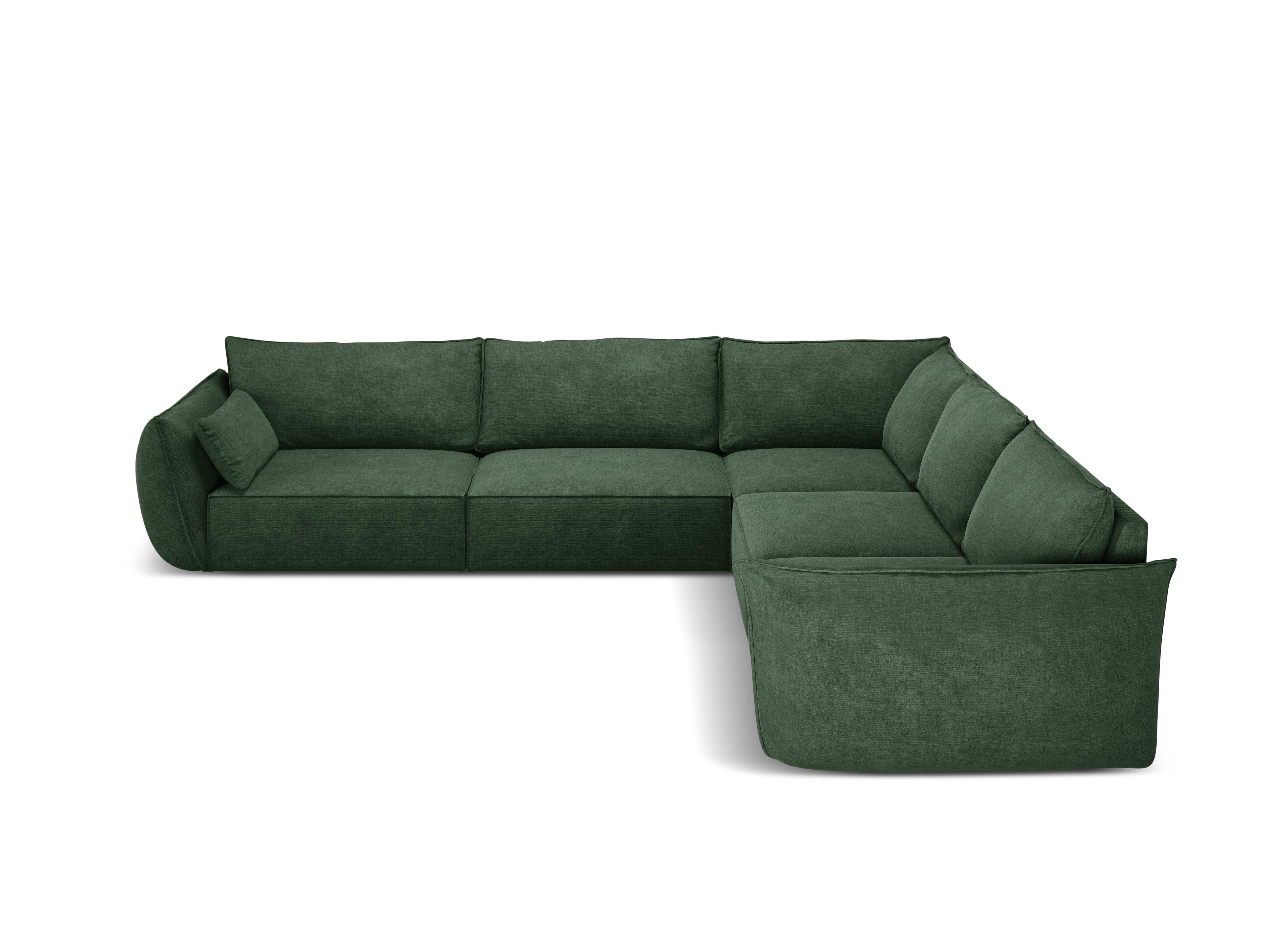 Narożnik symetryczny w tkaninie szenilowej VANDA butelkowa zieleń Mazzini Sofas    Eye on Design