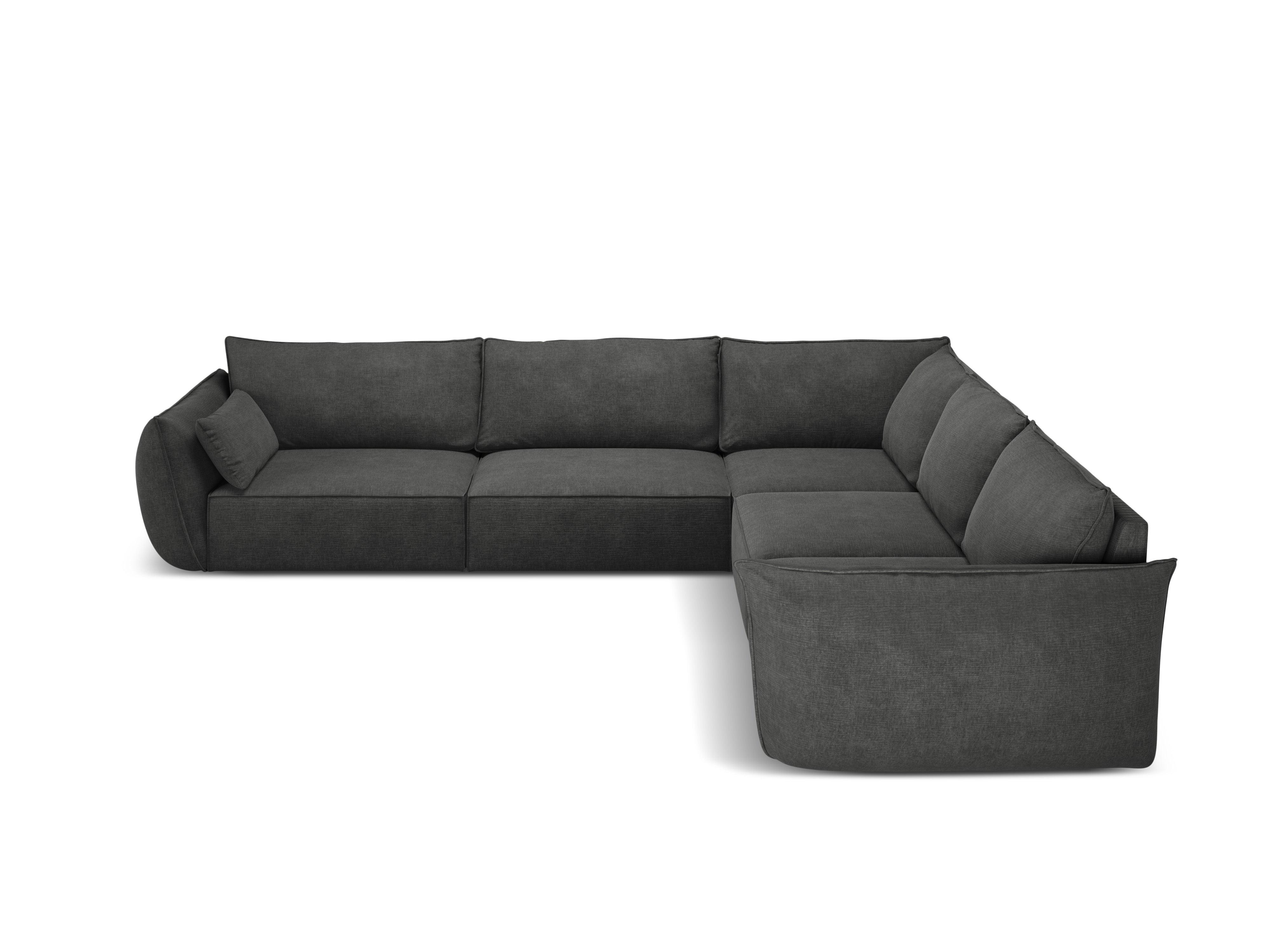 Narożnik symetryczny w tkaninie szenilowej VANDA ciemnoszary Mazzini Sofas    Eye on Design