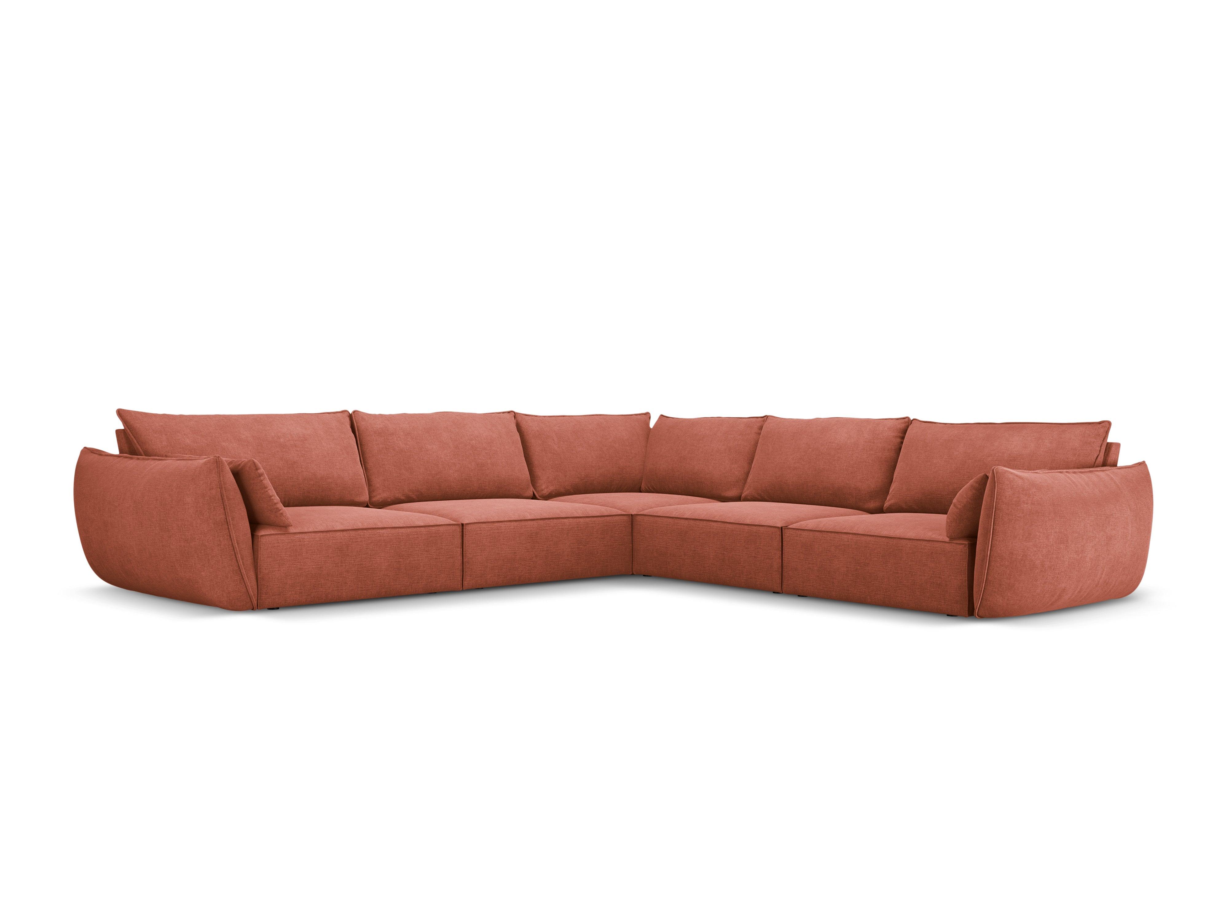 Narożnik symetryczny w tkaninie szenilowej VANDA terracotta Mazzini Sofas    Eye on Design