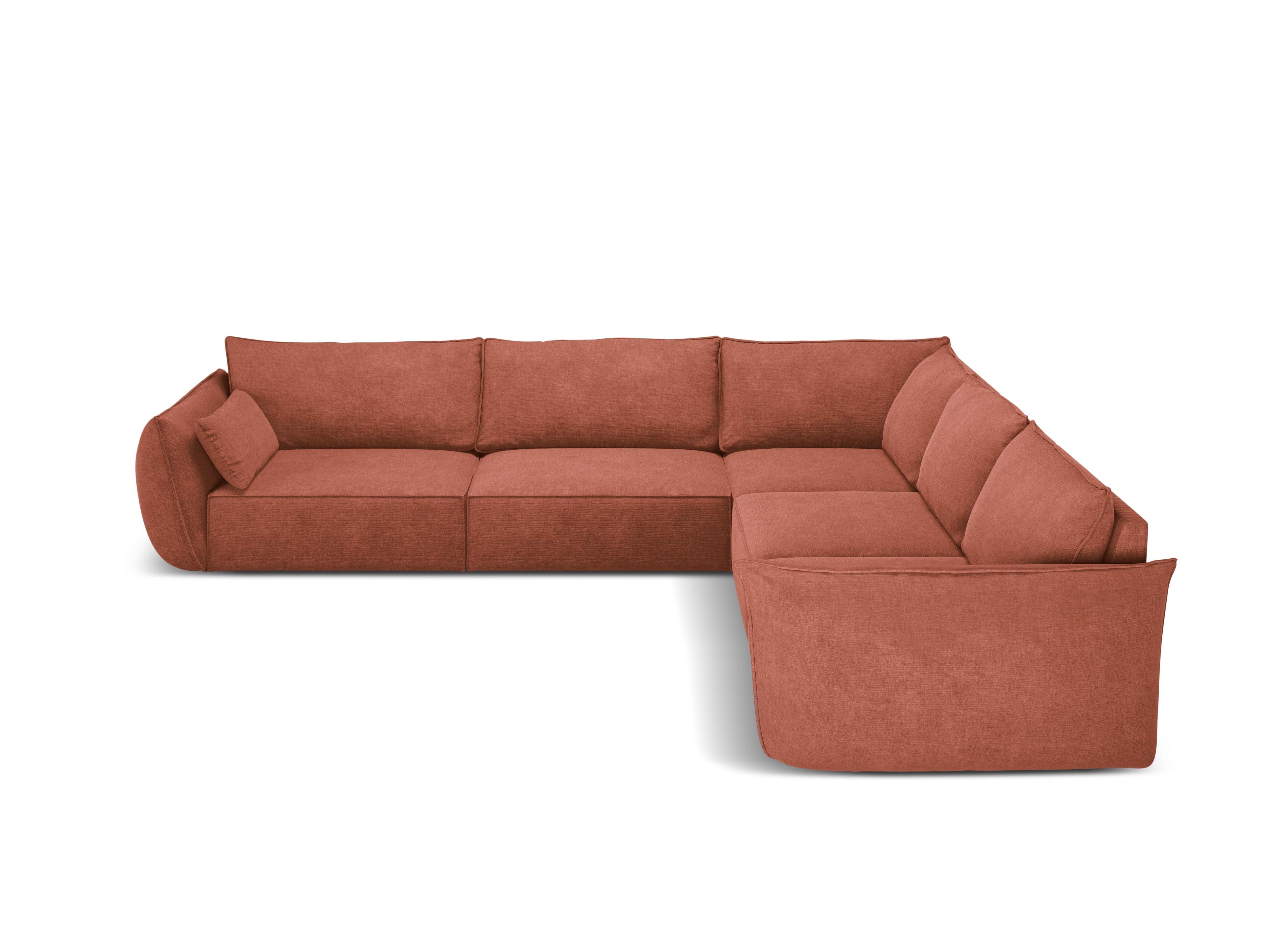 Narożnik symetryczny w tkaninie szenilowej VANDA terracotta Mazzini Sofas    Eye on Design