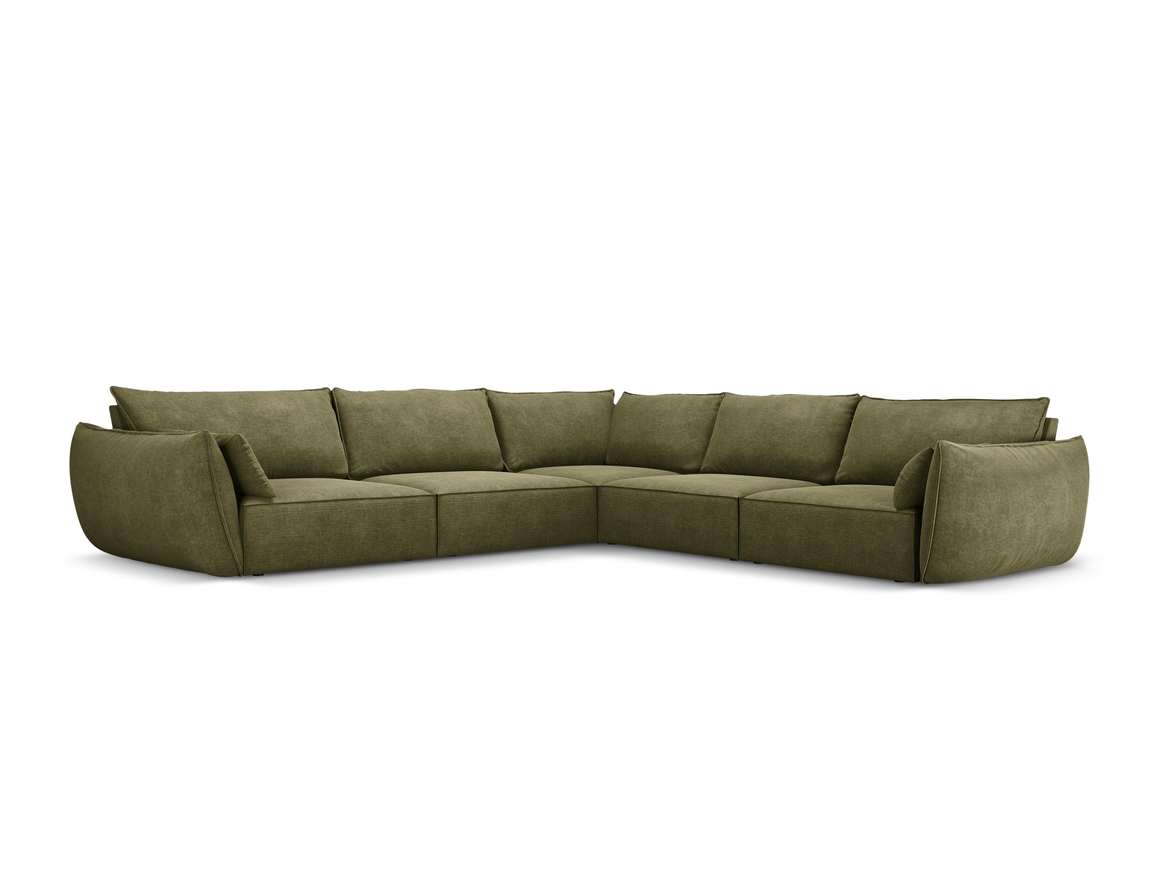 Narożnik symetryczny w tkaninie szenilowej VANDA zielony Mazzini Sofas    Eye on Design