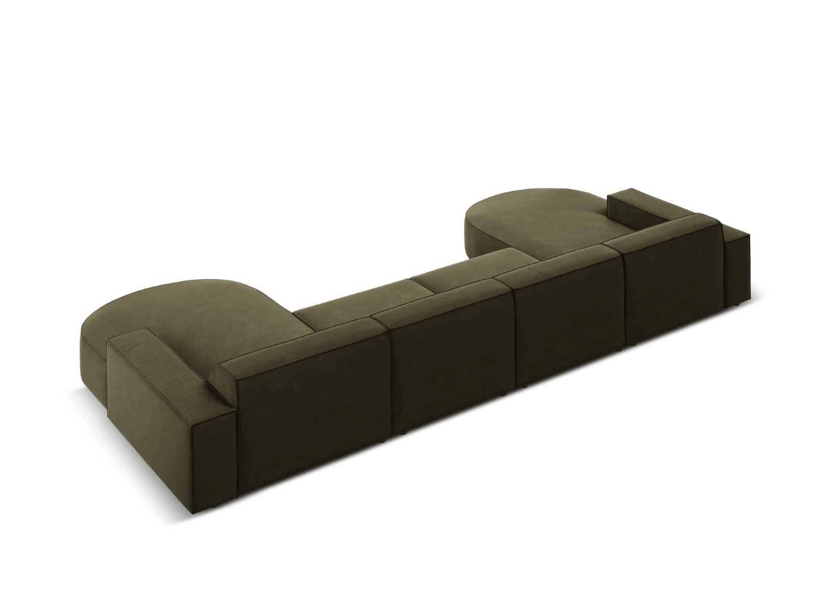 Sofa aksamitna panoramiczna okrągła JODIE zielony Micadoni    Eye on Design