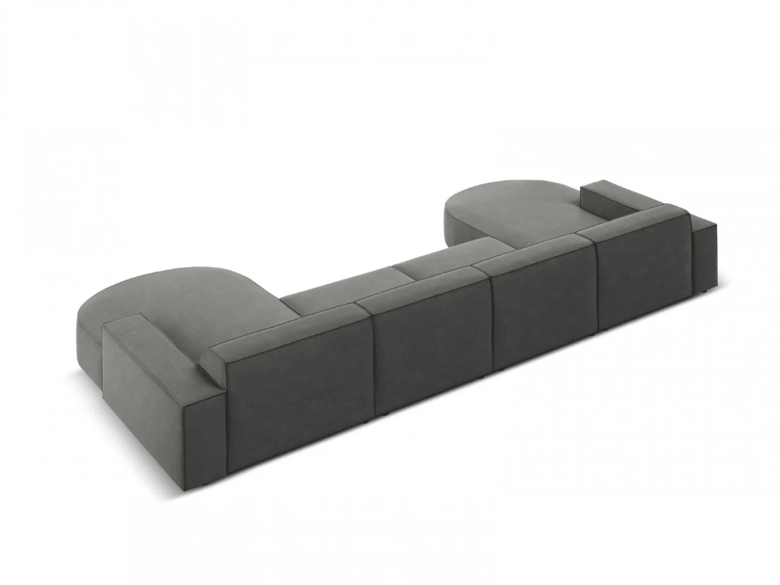 Sofa aksamitna panoramiczna okrągła JODIE jasnoszary Micadoni    Eye on Design