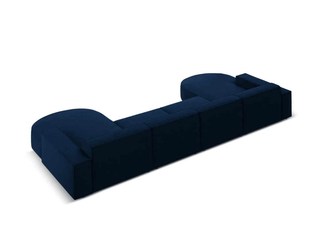 Sofa aksamitna panoramiczna okrągła JODIE granat królewski Micadoni    Eye on Design