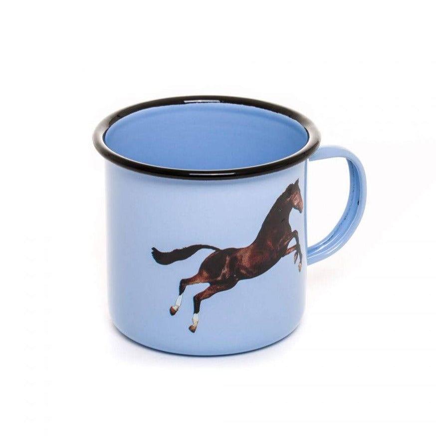 Kubek emaliowany HORSE niebieski, Seletti, Eye on Design